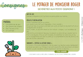Aperçu - Apprentissages en autonomie - FR - LIRE - Devinettes le potager de Mr Roger P3 à P6 - Page 1