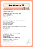 Προεπισκόπηση - Εργασία τάξης/τεστ - New Close-up B2 Unit 1 Use of English quiz (κουίζ ) - Εξώφυλλο