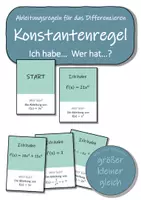 Vorschau - Spiele - Konstantenregel (Ableitungsregeln) - Ich habe…Wer hat…? (Mathematikspiel) - Deckblatt