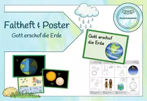 Vorschau - Arbeitsblätter - Faltheft und Poster - Schöpfung (Gott erschuf die Welt) - Seite 1