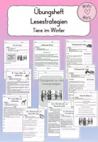Vorschau - Arbeitsblätter - Übungsheft: Lesestrategien Tiere im Winter - Deckblatt