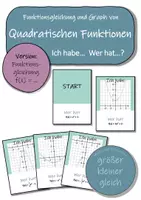 Vorschau - Spiele - Quadratische Funktionen - Ich habe…Wer hat…? (Mathematikspiel) - Deckblatt