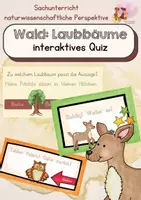 Vorschau - Interaktives Material - Der Wald - Laubbäume - interaktives Quiz - Deckblatt