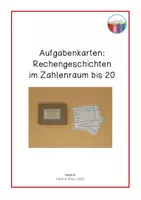 Vorschau - Aufgabenkarten - Aufgabenkarten: Rechengeschichten im Zahlenraum bis 20 mit Zehnerüberschreitung - Deckblatt