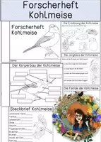 Vorschau - Arbeitsblätter - Forscherheft Kohlmeise - Deckblatt
