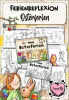 Vorschau - Arbeitsblätter - Miniheft Osterferien Reflexion (Klasse 1–2) – Lesen, Malen & Schreiben | Ferienheft Grundschule - Deckblatt