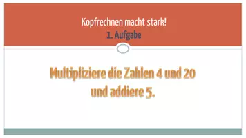 Vorschau - Präsentationen/Tafelbilder - Kopfrechenpowerpoint 4 mit 10 Aufgaben und Lösung - Seite 1