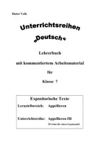 Vorschau - Stundenentwürfe - Appellieren III - Klasse 7 (Digitale Unterrichtsreihe Deutsch) - Seite 1