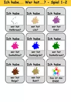 Vorschau - Arbeitsblätter - Ich habe, wer hat? (Farben) 1. Klasse Deutsch, DaZ/DaF - Wortschatz Förderung, Hörverstehen, Leseverstehen - Gruppenspiel - Seite 2