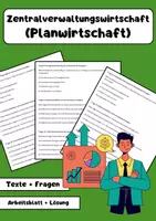 Vorschau - Arbeitsblätter - Zentralverwaltungswirtschaft bzw. Planwirtschaft - Texte, Arbeitsblätter + Lösungen - Deckblatt