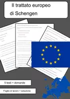 anteprima - Font originali - Il trattato di Schengen - 5 testi ed esercizi + soluzione - Pagina di copertina