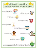 Vorschau - Poster - Plakat: Positive Affirmationen GS - Selbstwert - Growth Mindest - Deckblatt