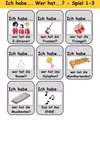 Vorschau - Arbeitsblätter - Ich habe, wer hat? (Musikinstrumente) 1. Klasse Deutsch, DaZ/DaF - Wortschatz Förderung, Hörverstehen, Leseverstehen - Gruppenspiel - Seite 3