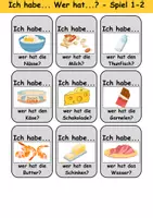 Vorschau - Arbeitsblätter - Ich habe, wer hat? (Lebensmittel) 1. Klasse Deutsch, DaZ/DaF - Wortschatz Förderung, Hörverstehen, Leseverstehen - Gruppenspiel - Seite 2
