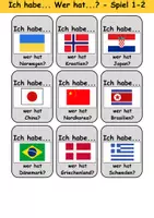 Vorschau - Arbeitsblätter - Ich habe, wer hat? (Länder/Flaggen) 1. Klasse Deutsch, DaZ/DaF - Wortschatz Förderung, Hörverstehen, Leseverstehen - Gruppenspiel - Seite 2