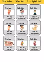 Vorschau - Arbeitsblätter - Ich habe, wer hat? (Gefühle) 1. Klasse Deutsch, DaZ/DaF - Wortschatz Förderung, Hörverstehen, Leseverstehen - Gruppenspiel - Seite 2