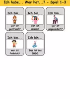 Vorschau - Arbeitsblätter - Ich habe, wer hat? (Gefühle) 1. Klasse Deutsch, DaZ/DaF - Wortschatz Förderung, Hörverstehen, Leseverstehen - Gruppenspiel - Seite 3