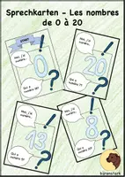 Vorschau - Arbeitsblätter - Sprechkarten - Les nombres de 0 à 20 - Deckblatt