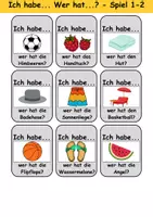 Vorschau - Arbeitsblätter - Ich habe, wer hat? (Sommer) 1. Klasse Deutsch, DaZ/DaF - Wortschatz Förderung, Hörverstehen, Leseverstehen - Gruppenspiel - Seite 2