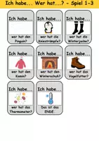 Vorschau - Arbeitsblätter - Ich habe, wer hat? (Winter) 1. Klasse Deutsch, DaZ/DaF - Wortschatz Förderung, Hörverstehen, Leseverstehen - Gruppenspiel - Seite 3