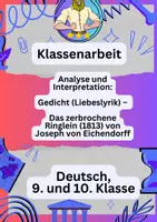 Vorschau - Klassenarbeiten - Klassenarbeit Deutsch – Gedicht (Liebeslyrik) - Deckblatt