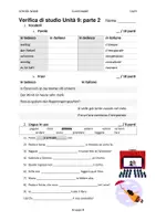 Vorschau - Arbeitsblätter - Verifica di Studio - Di nuovo INSIEME A1-A2 - Unità 9 parte 2 - Seite 1