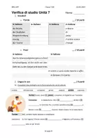 Vorschau - Arbeitsblätter - Verifica di Studio - Di nuovo INSIEME A1-A2 - Unità 7 - Seite 1