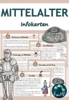Vorschau - Text - 3./4.Klasse: Wissenskartei mit Infokarten zum Mittelalter - Deckblatt