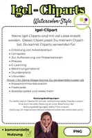 Vorschau - Bildkarten - Igel Cliparts | Igelklasse | Illustrationen | Watercolor - Seite 2