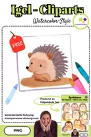 Vorschau - Bildkarten - Igel Clipart | Igelklasse | Illustration | Watercolor - Deckblatt