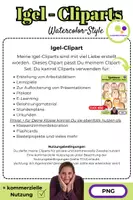 Vorschau - Bildkarten - Igel Clipart | Igelklasse | Illustration | Watercolor - Seite 1