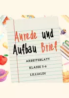 Vorschau - Arbeitsblätter - Aufbau und Anrede bei Brief und E-Mail - Deckblatt