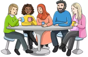 Vorschau - selbst erstellte Cliparts/Grafiken - Cliparts Elterncafé/ Elterntreffen inkl. Schriftzug (#diversitykids) - Seite 1