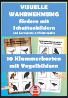 Vorschau - Stationenlernen - visuelle Wahrnehmung - Klammerkarten Schattenbilder von Vögeln - Deckblatt