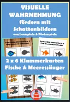 Vorschau - Stationenlernen - 3 Klammerkartensets visuelle Wahrnehmung - Deckblatt