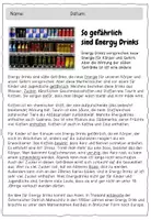 Vorschau - Arbeitsblätter - Text der Woche - Energy Drinks / Lesetext / Sachtext / Lesen - Seite 1