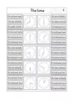 Vorschau - Spiele - Klammerkarten zum Thema "The time"- volle und halbe Stunden - Seite 1