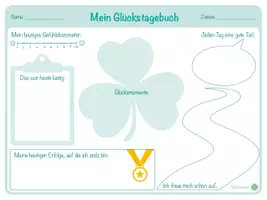 Vorschau - Arbeitsblätter - Mein Glückstagebuch (blau, rosa) - Deckblatt