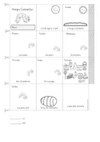 Vista previa - Manualidades / Dibujos para colorear - Inglés - mini libro - oruga muy hambrienta ("very hungry caterpillar" by Eric Carle) - accordion book - página 1