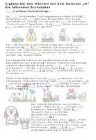 Vorschau - Arbeitsblätter - Lückentext Zwielaut "ei": Eine Geschichte von zwei Osterhasen - Deckblatt