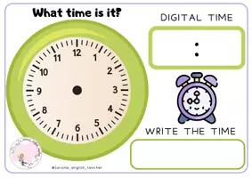 Vista previa - Tarjetas / Manipulativos - POSTER: PRACTICE THE TIME - página 1