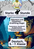 Vorschau - Arbeitsblätter - Odysseus und Polyphem – Sagen (Erzählung) - Deckblatt