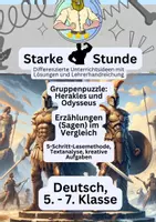 Vorschau - Arbeitsblätter - Sagen Klasse 6 | Gruppenpuzzle - Deckblatt