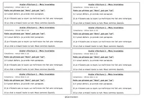 Aperçu - Cartes d'exercices - Production écrite - Ateliers d'écriture mots invariables Cycle 2 (CP-CE1-CE2) - Page de couverture