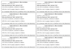 Aperçu - Cartes d'exercices - Production écrite - Ateliers d'écriture mots invariables Cycle 2 (CP-CE1-CE2) - Page 2