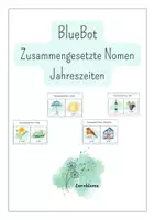 Vorschau - Aufgabenkarten - BlueBot/ BeeBot Zusammengesetze Nomen Jahreszeiten - Deckblatt