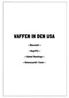 Vorschau - Arbeitsblätter - Waffen in den USA - Waffengesetze, School Shootings und der Bundesstaat Texas - Deckblatt