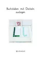 Vorschau - Stationenlernen - Buchstaben-Schablonen zum Nachlegen mit Deckeln - Deckblatt
