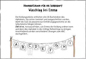 Vorschau - Arbeitsblätter - Einführungsstunde Alphabet ABC - Waschtag bei Emma - Seite 1