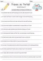 Vorschau - Arbeitsblätter - Materialpaket 20 Präsens Perfekt DaZ Grundschule Zeitformen Klasse 2 bis Klasse 4 - Seite 2